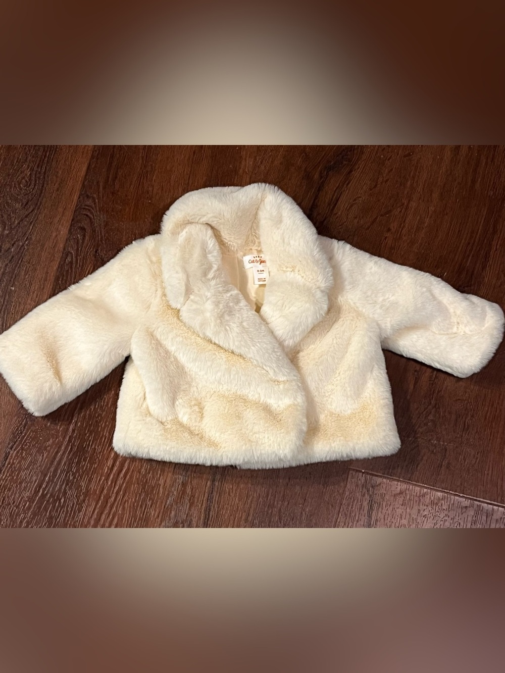 Baby Faux Fur Jacket Coat Cat & Jack Size 0-3 Months off-white